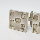 Sterling Silver Jubilee Hallmarked Ingot Gents Cufflinks Vintage 1977 Sheffield