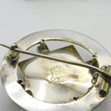 Victorian Scottish Sterling Silver Montrose Agate Target Brooch Antique c1860