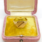 9ct Yellow Gold Gents Square Signet Ring 1973 London Vintage Size W UK