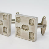 Sterling Silver Jubilee Hallmarked Ingot Gents Cufflinks Vintage 1977 Sheffield