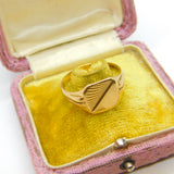 9ct Yellow Gold Gents Square Signet Ring 1973 London Vintage Size W UK