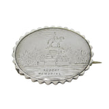 Victorian Sterling Silver Albert Memorial Souvenir Brooch Antique c1880