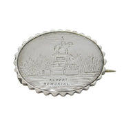 Victorian Sterling Silver Albert Memorial Souvenir Brooch Antique c1880