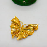 9ct Yellow & White Gold Butterfly Sweetheart Brooch Vintage c1970 London