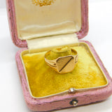 9ct Yellow Gold Gents Square Signet Ring 1973 London Vintage Size W UK
