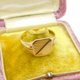 9ct Yellow Gold Gents Square Signet Ring 1973 London Vintage Size W UK