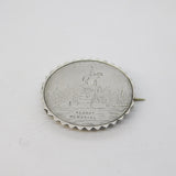 Victorian Sterling Silver Albert Memorial Souvenir Brooch Antique c1880