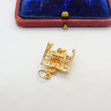 9ct Yellow Gold Articulated Loving Couple on the Bench Charm Vintage c1970