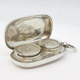 Victorian Sterling Silver Double Sovereign Coin Holder Fob Antique 1893 London
