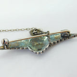 WWII-era Sterling Silver Enamel & Marcasite RAF Wings Sweetheart Brooch Antique