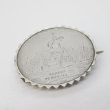 Victorian Sterling Silver Albert Memorial Souvenir Brooch Antique c1880