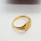 9ct Yellow Gold Gents Square Signet Ring 1973 London Vintage Size W UK
