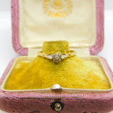 Victorian 18ct Yellow Gold, Platinum Set 0.1ct Diamond Solitaire Ring c1890