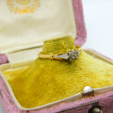 Victorian 18ct Yellow Gold, Platinum Set 0.1ct Diamond Solitaire Ring c1890