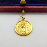 Georg Jensen 9ct Yellow Gold St Christopher Travel Charm 1977 London Vintage