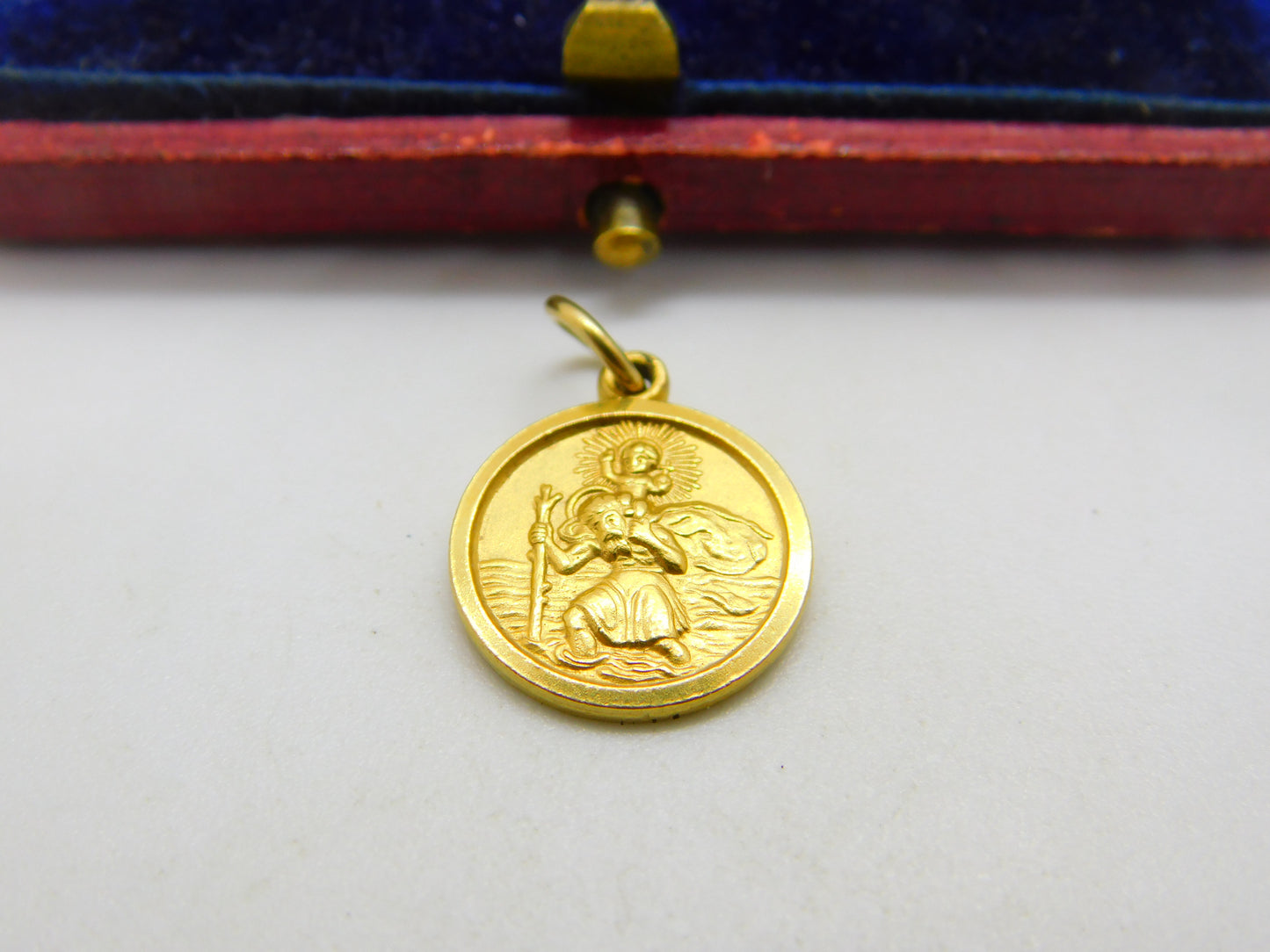 Georg Jensen 9ct Yellow Gold St Christopher Travel Charm 1977 London Vintage