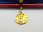 Georg Jensen 9ct Yellow Gold St Christopher Travel Charm 1977 London Vintage