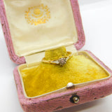 Victorian 18ct Yellow Gold, Platinum Set 0.1ct Diamond Solitaire Ring c1890