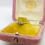 Victorian 18ct Yellow Gold, Platinum Set 0.1ct Diamond Solitaire Ring c1890