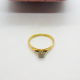 Victorian 18ct Yellow Gold, Platinum Set 0.1ct Diamond Solitaire Ring c1890