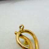 Victorian 15ct Gold & Turquoise Lovers Knot Sweetheart Brooch Antique c1880