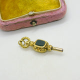 Victorian 9ct Gold Cased Bloodstone & Chalcedony Watch Key Fob Antique c1860