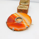 Large Victorian Scottish Sterling Silver Red Agate Kilt Brooch c1880 Antique