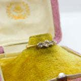 Victorian 18ct Gold & 0.2ct Diamond Three Stone Ring c1880 Antique