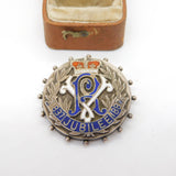 Sterling Silver Queen Victoria Golden Jubilee Enamel Brooch Pin Antique 1887