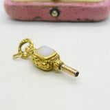 Victorian 9ct Gold Cased Bloodstone & Chalcedony Watch Key Fob Antique c1860
