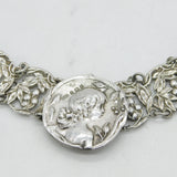 Art Nouveau Sterling Silver Vine Pattern & Young Girl Nurses Belt Antique 1902 Birmingham