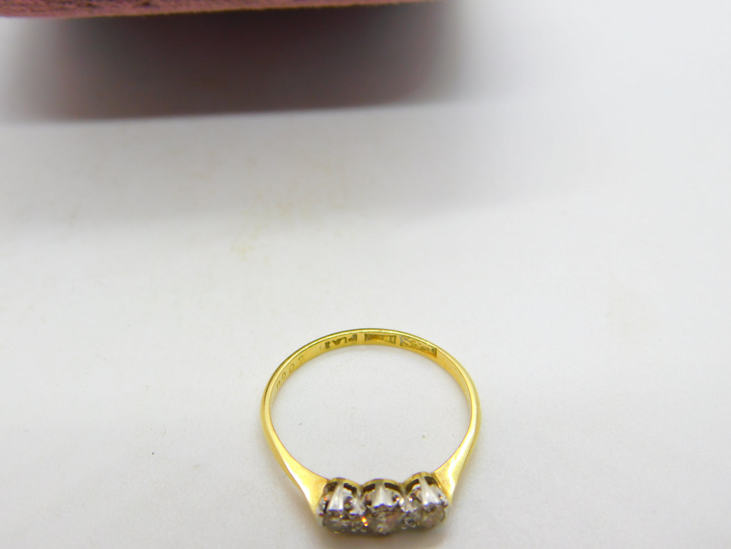 Victorian 18ct Gold & 0.2ct Diamond Three Stone Ring c1880 Antique