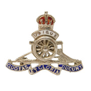 WWII-era Sterling Silver & Enamel Royal Artillery Sweetheart Brooch Antique
