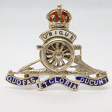WWII-era Sterling Silver & Enamel Royal Artillery Sweetheart Brooch Antique