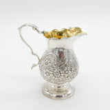 Victorian Sterling Silver Floral Pattern Cream Jug Antique 1850 London