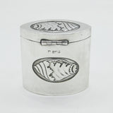 Edwardian Sterling Silver Seashell Pattern Tea Caddy Antique 1902 Sheffield