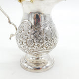 Victorian Sterling Silver Floral Pattern Cream Jug Antique 1850 London