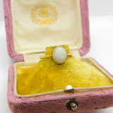 Victorian 18ct Yellow Gold Cabochon Ethiopian Opal Band Ring Antique c1880