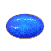 Edwardian Sterling Silver Blue Guilloche Enamel Brooch Pin Antique c1910