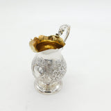 Victorian Sterling Silver Floral Pattern Cream Jug Antique 1850 London