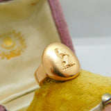 Victorian 15ct Gold Otter Or Cat Heraldic Crest Signet Ring Antique 1899 Chester