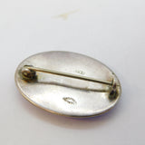 Edwardian Sterling Silver Blue Guilloche Enamel Brooch Pin Antique c1910