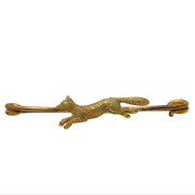Victorian Rolled Gold Running Fox Hunting Stock Pin Brooch Antique c1900