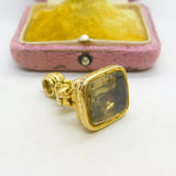 Georgian 15ct Yellow Gold Citrine Set Watch Chain Fob Seal Antique c1830 Regency
