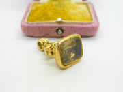 Georgian 15ct Yellow Gold Citrine Set Watch Chain Fob Seal Antique c1830 Regency