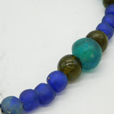 Studio Jewellery Sterling Silver & Sea Glass Chunky Fish Necklace Vintage
