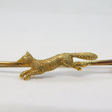 Victorian Rolled Gold Running Fox Hunting Stock Pin Brooch Antique c1900