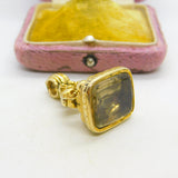Georgian 15ct Yellow Gold Citrine Set Watch Chain Fob Seal Antique c1830 Regency