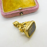 Georgian 15ct Yellow Gold Citrine Set Watch Chain Fob Seal Antique c1830 Regency