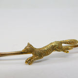 Victorian Rolled Gold Running Fox Hunting Stock Pin Brooch Antique c1900